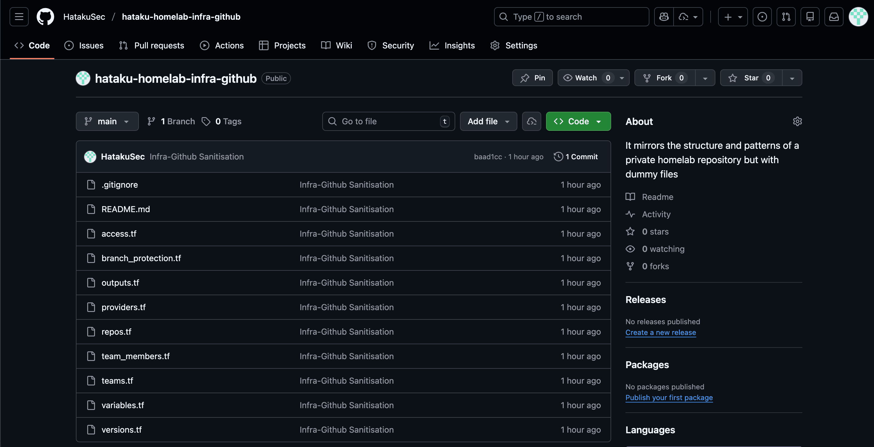 GitHub org automation (Terraform)